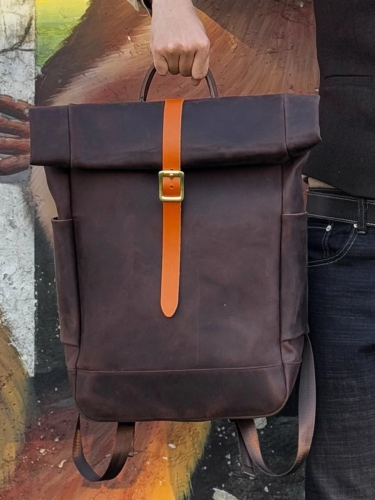 Large Capacity Mens Genuine Le – обзор и цена Leather Backpack Vintage