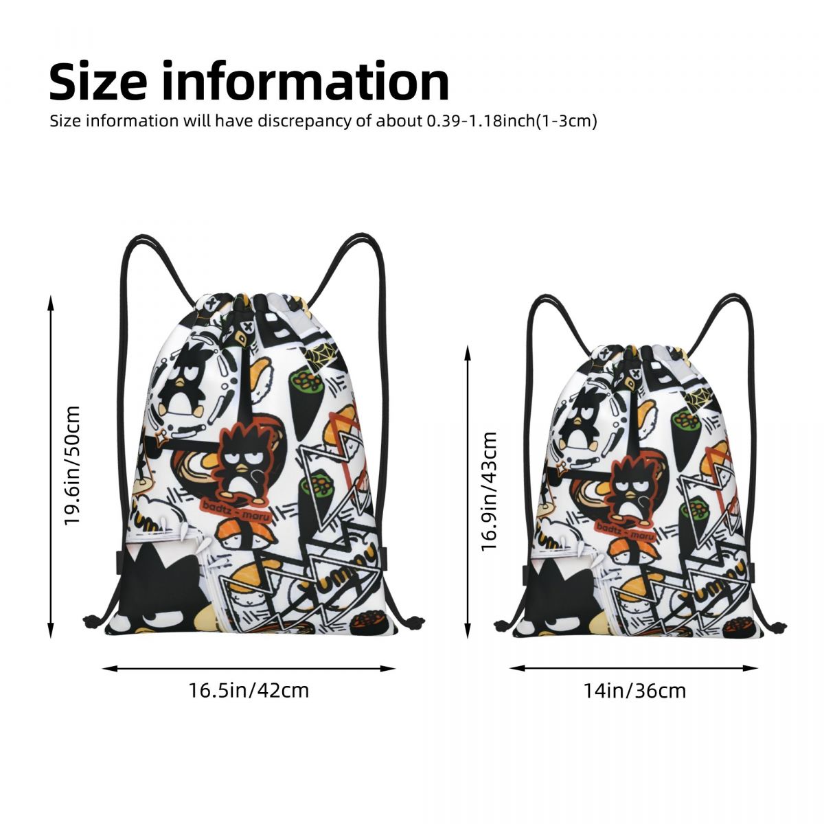 Cute Cartoon Penguin Bad Badtz – обзор и цена Drawstring Gym Bag