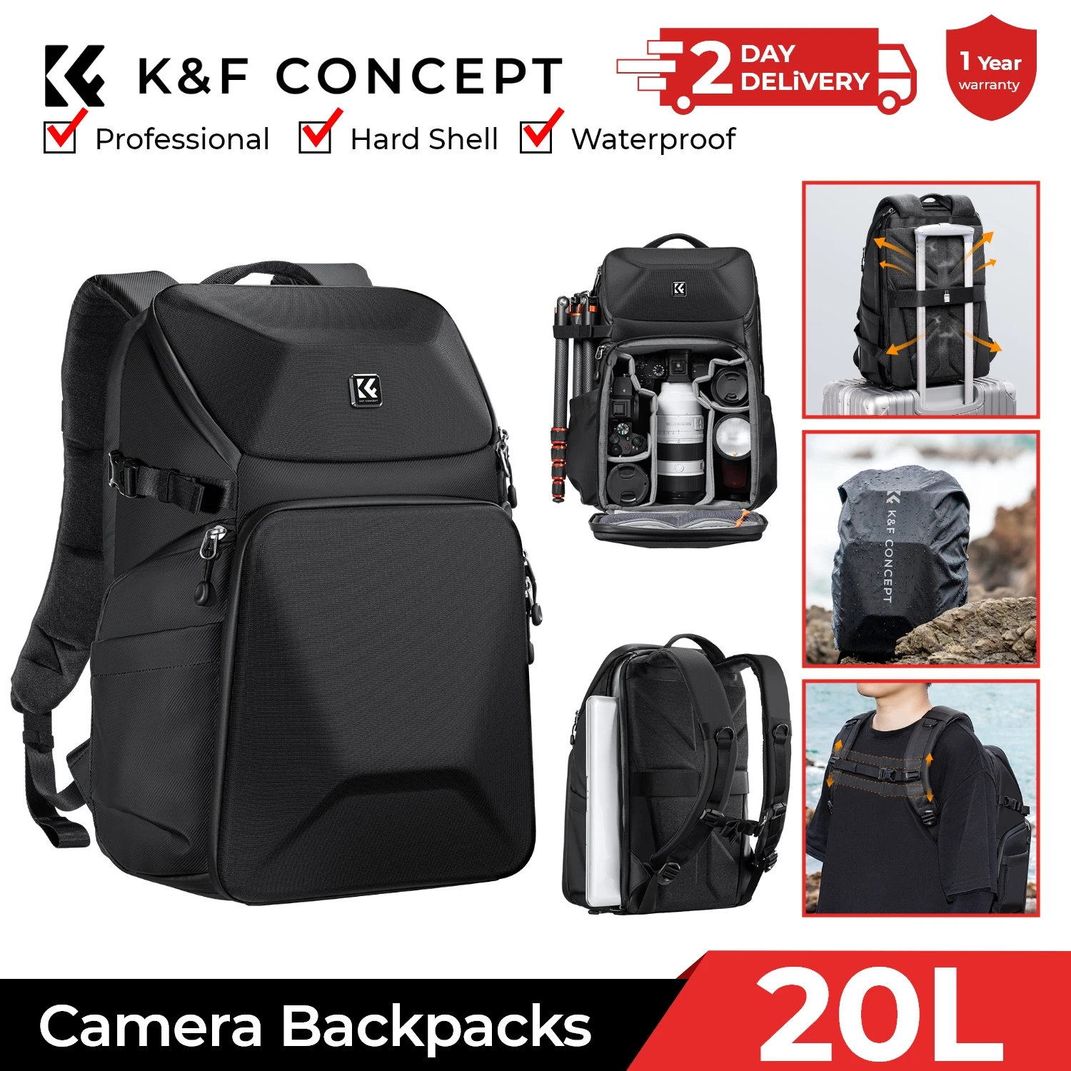 K&F CONCEPT 20L Camera Backpac – обзор и цена Laptop Backpack 15.6