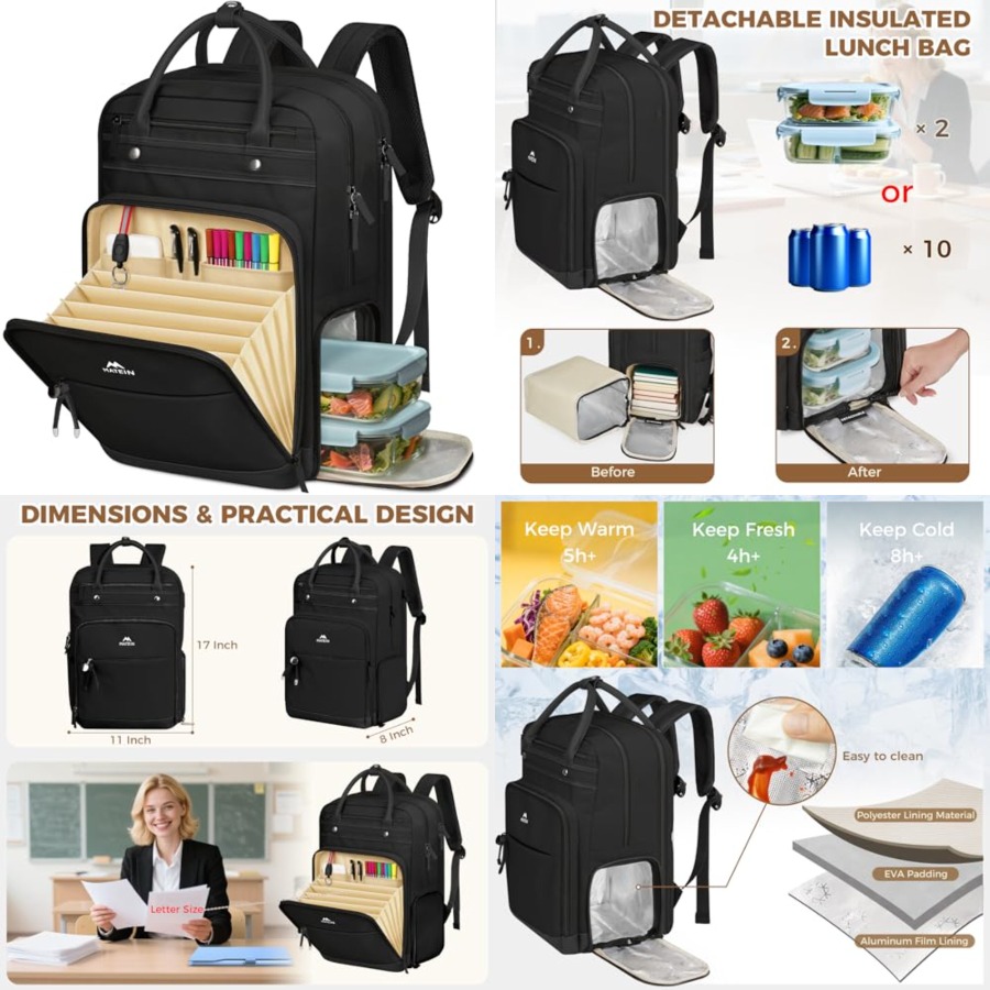 Teacher Backpack with Lunch Co – обзор и цена Laptop Backpack 15.6