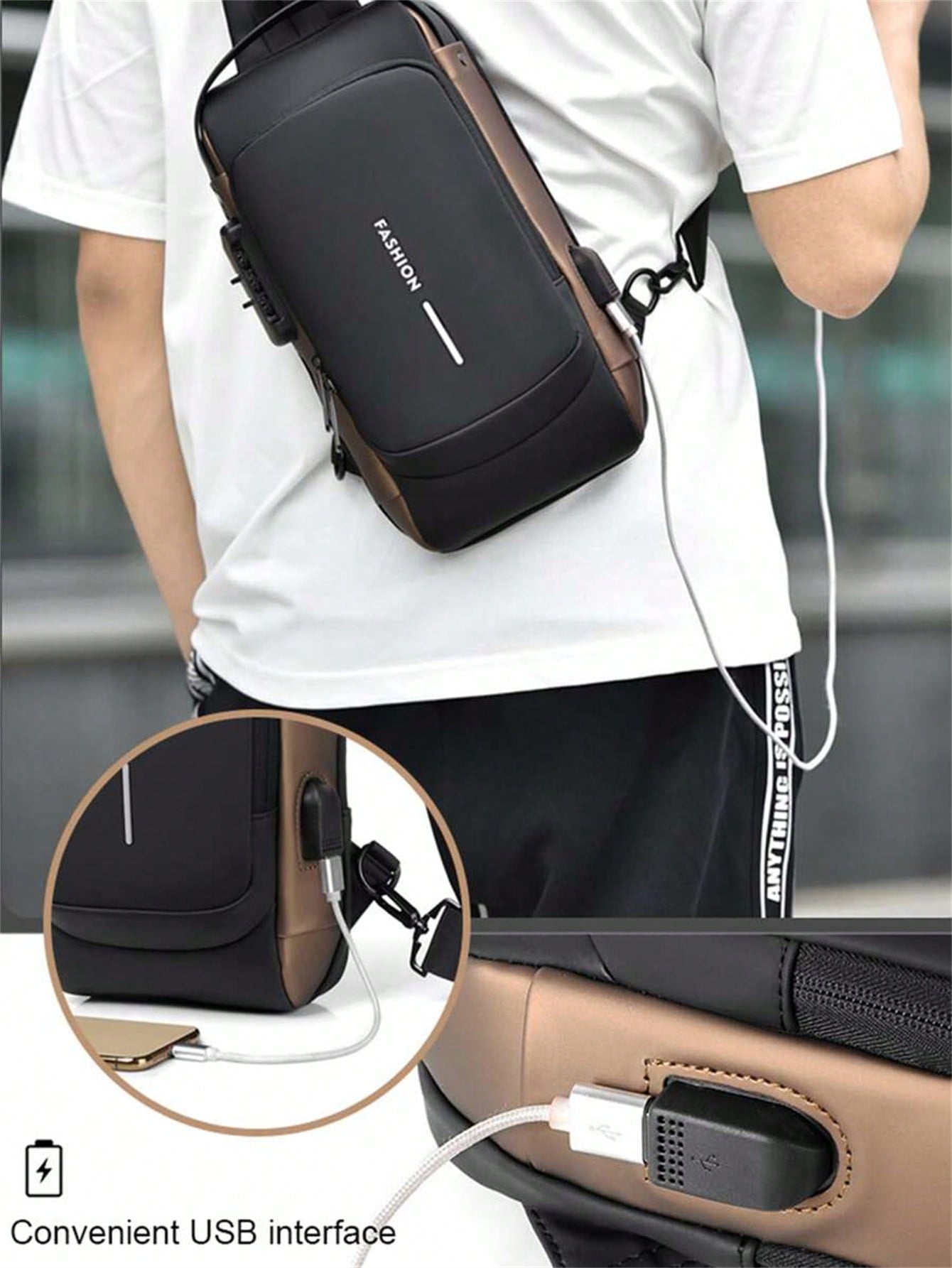 Men's Bags Shoulder Messenger  – обзор и цена Sling Backpack Shoulder