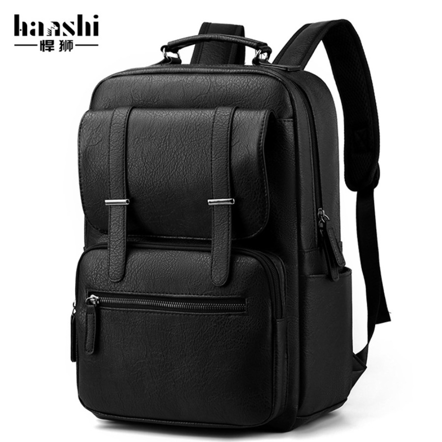【New Arrival】Men's PU Leather  – обзор и цена Laptop Backpack 15.6