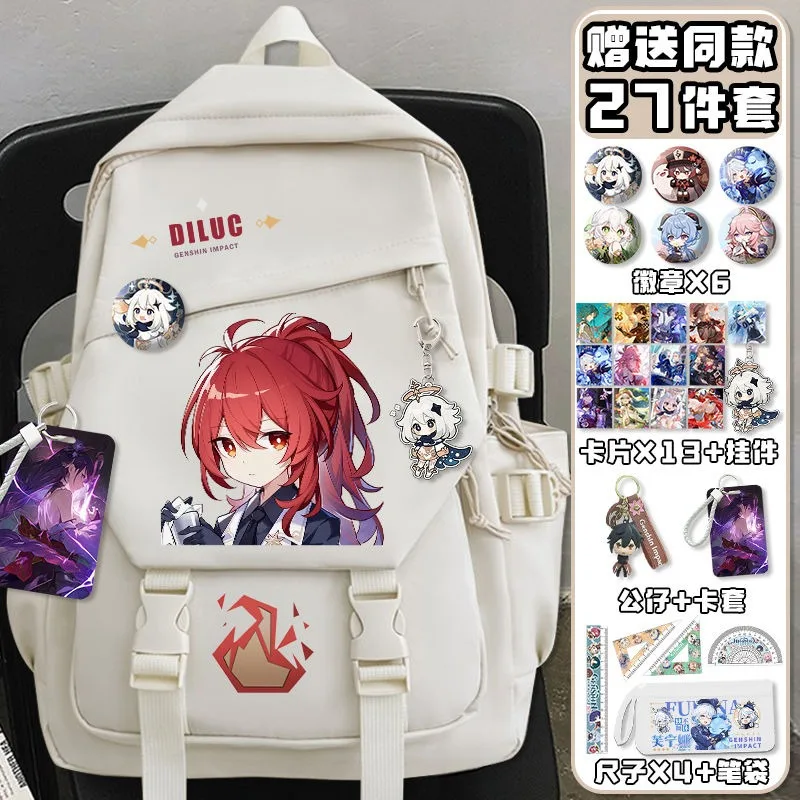 Black White, Genshin Impact, S – обзор и цена School Backpack Teen
