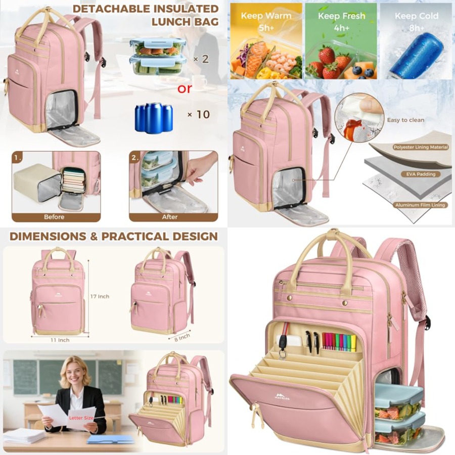 Lunch Backpack for Women, Teac – обзор и цена Laptop Backpack 15.6