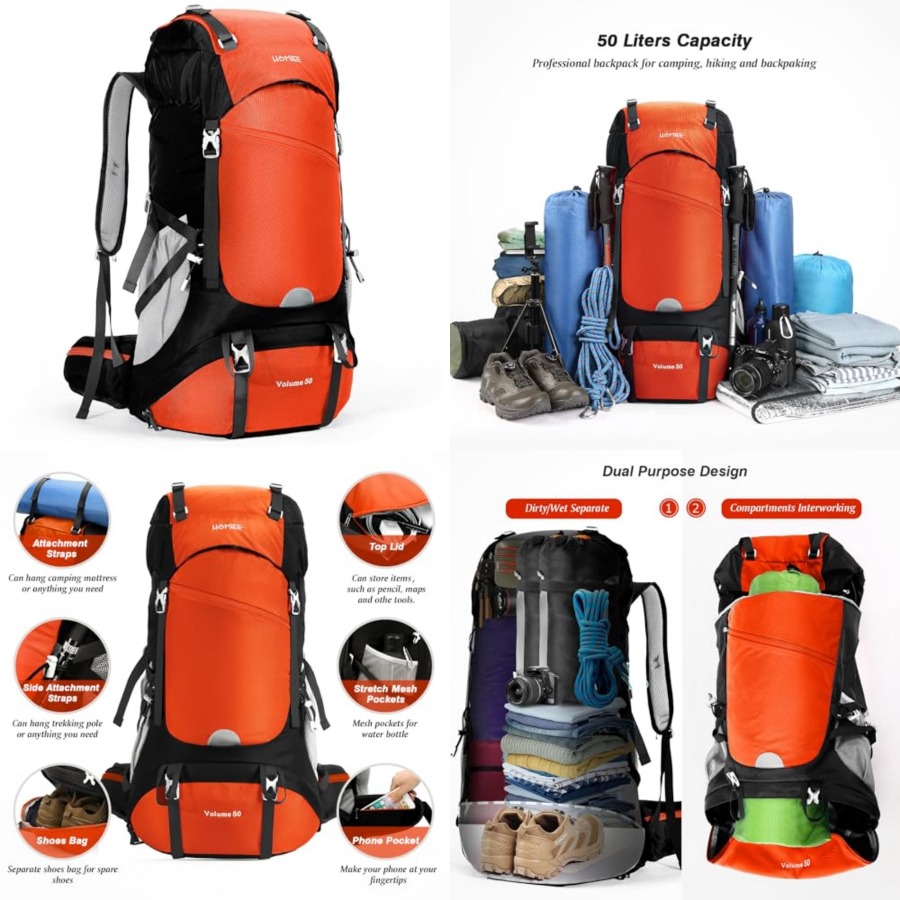 50L Hiking Backpack Travel Bag – обзор и цена Hiking Backpack Waterproof
