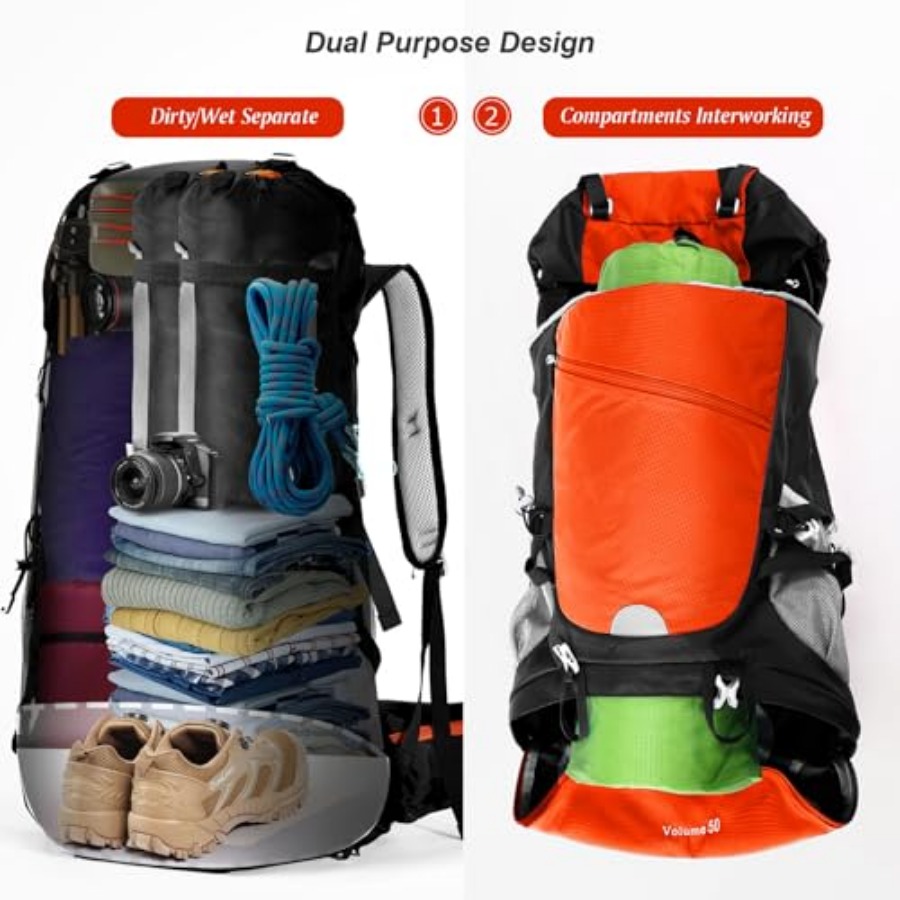 50L Hiking Backpack Travel Bag – обзор и цена Hiking Backpack Waterproof