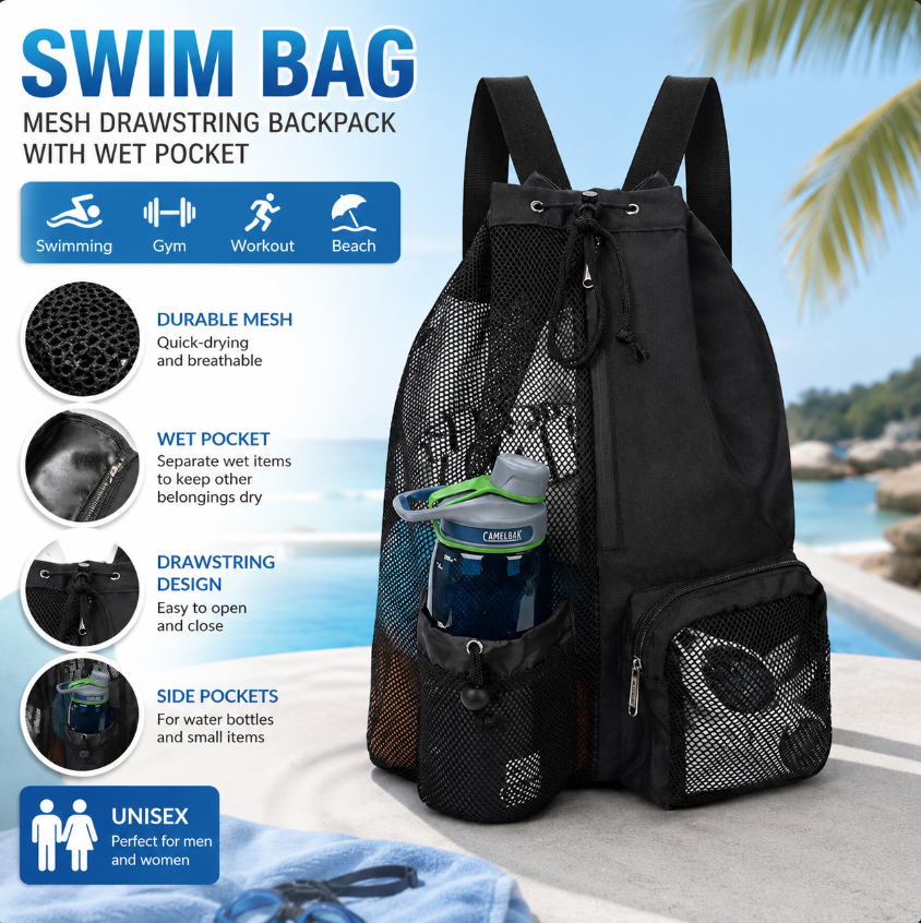 Drawstring Beach Storage Bag M – обзор и цена Drawstring Gym Bag