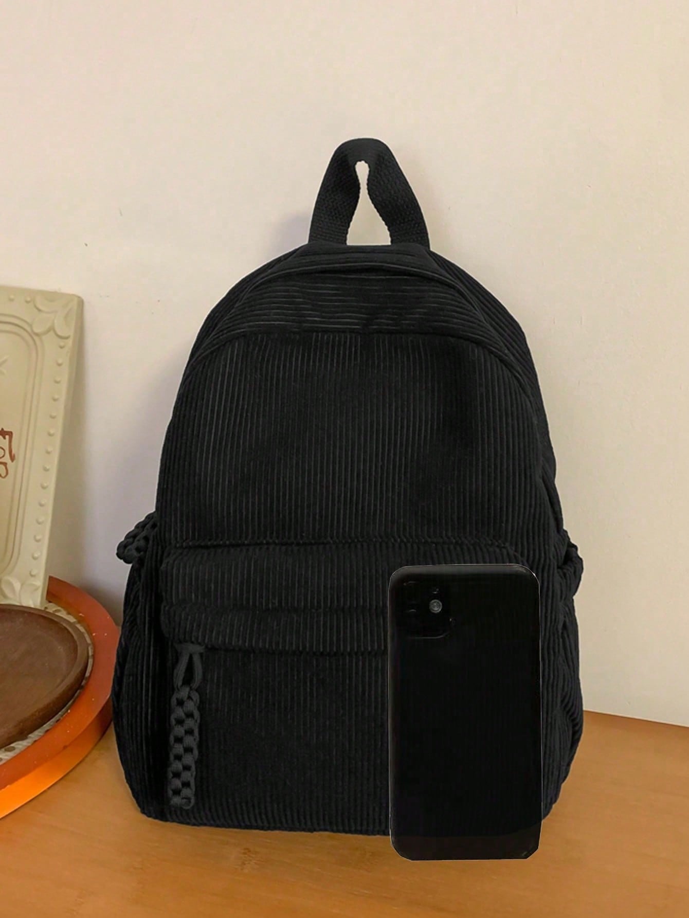 Solid Color Corduroy Fabric Fa – обзор и цена Fashion Backpack Women