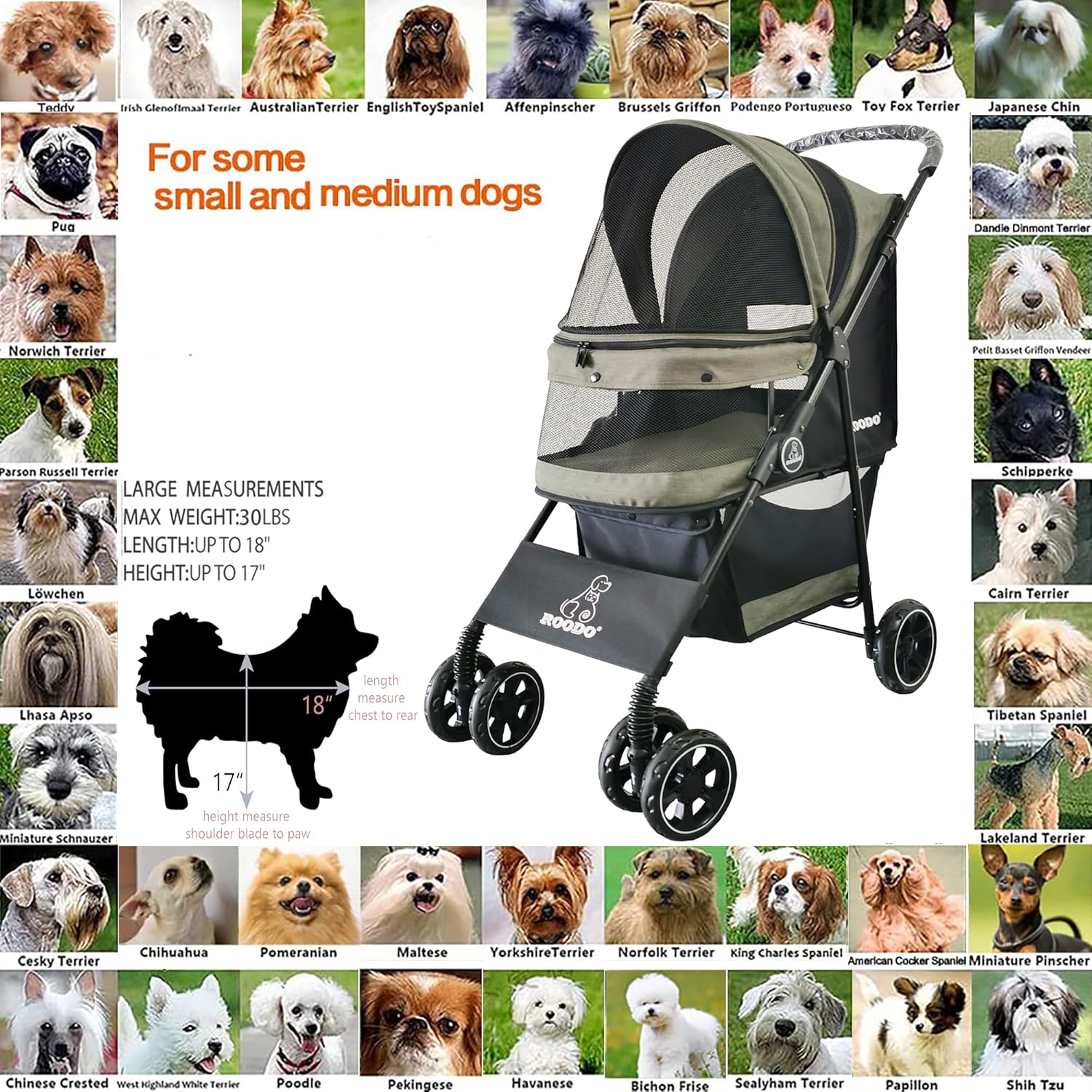 4 Wheel Dog Cat Pet Stroller,  – обзор и цена Foldable Backpack Small