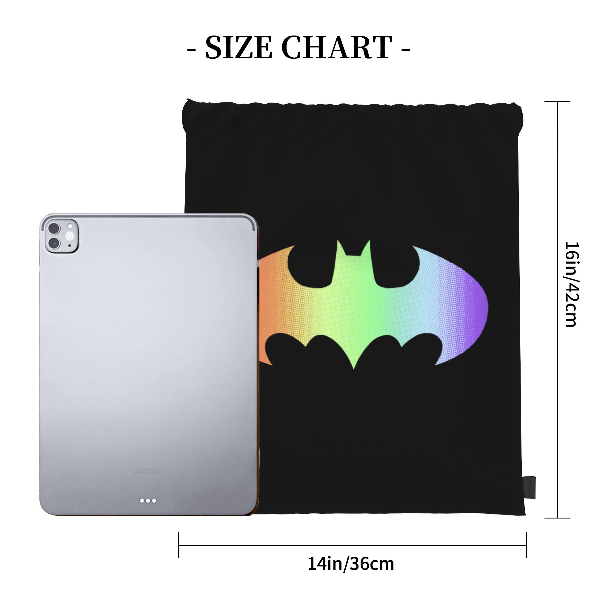 Batmans Logo Rainbow Gradient  – обзор и цена Drawstring Gym Bag