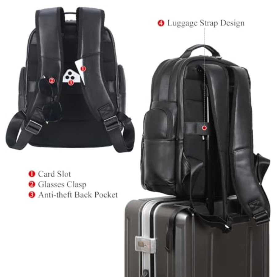 Men's Vintage Leather Backpack – обзор и цена Laptop Backpack 15.6