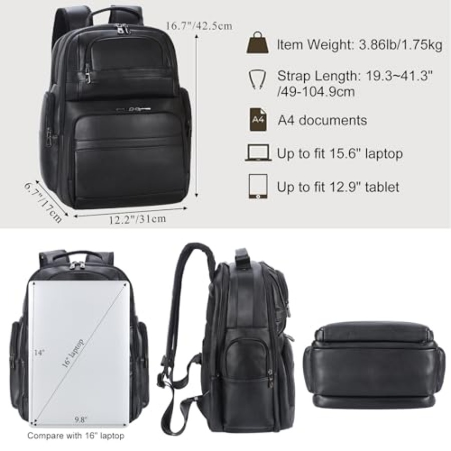 Men's Vintage Leather Backpack – обзор и цена Laptop Backpack 15.6