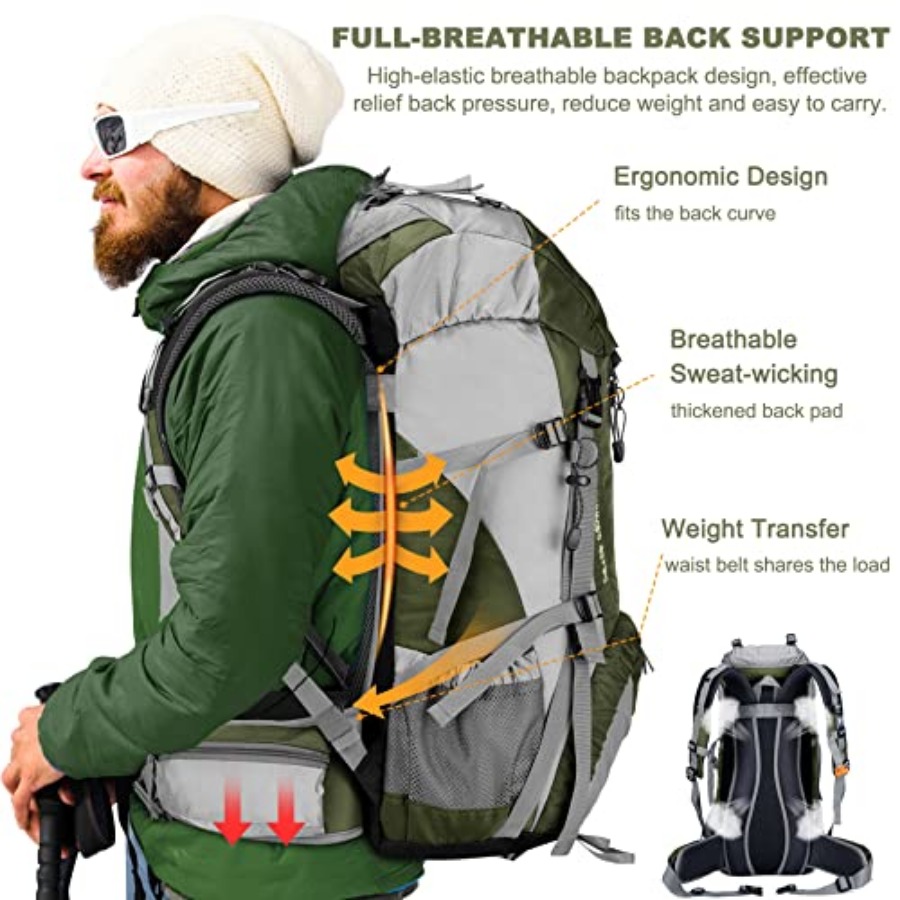 Loowoko 50L Hiking Backpack, W – обзор и цена Hiking Backpack Waterproof