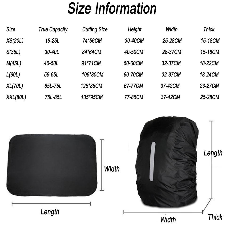 KoKossi 1Pcs 25-80L Backpack R – обзор и цена Rain Cover Backpack