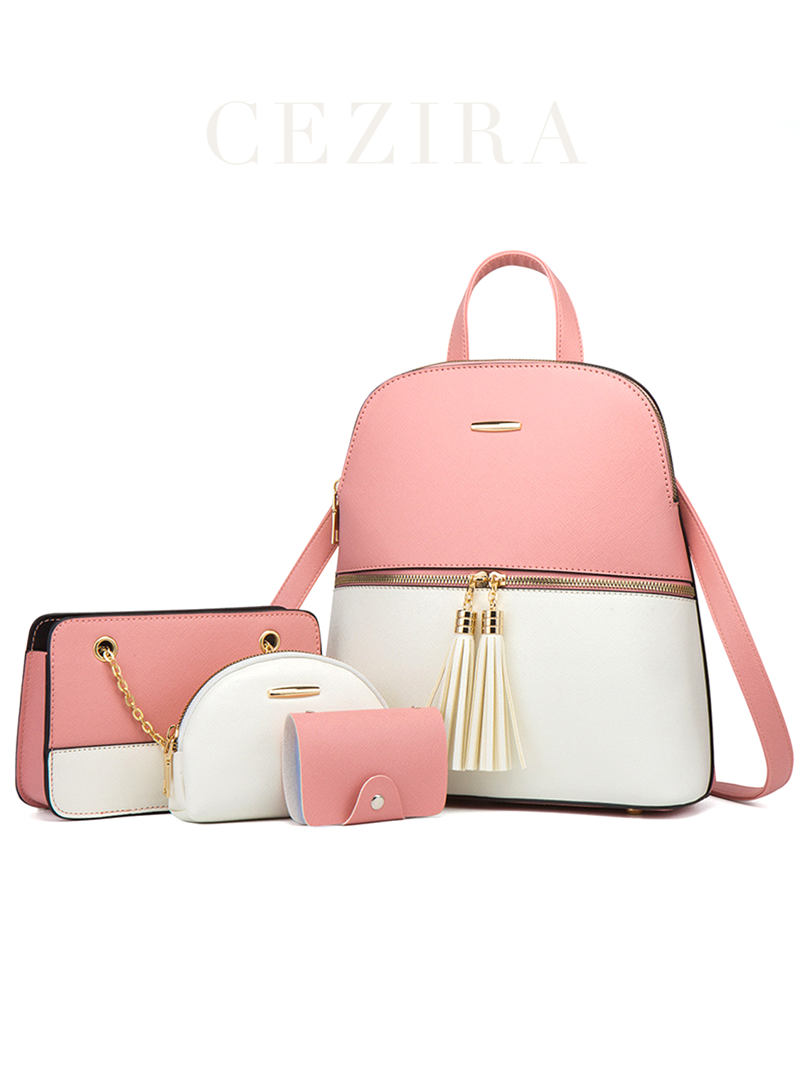 4 PCS Bags Set Women's Fashion – обзор и цена Mini Backpack Purse