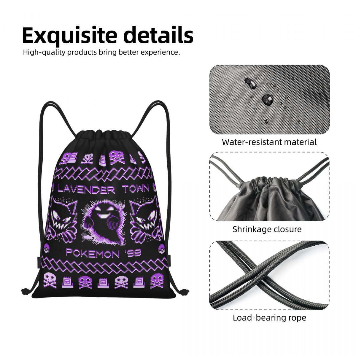 Lavender Town Christmas Backpa – обзор и цена Drawstring Gym Bag