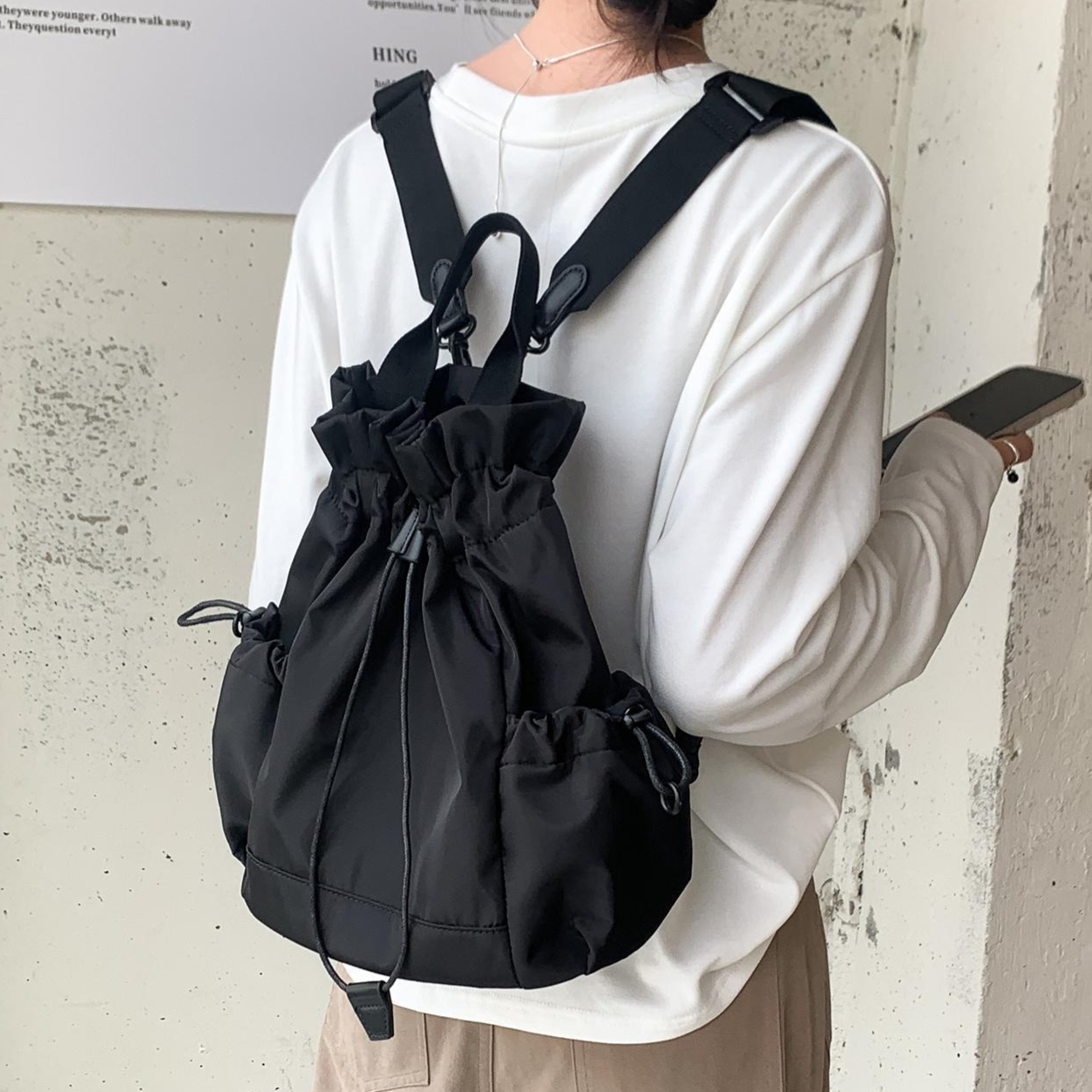 Multi-function Drawstring Buck – обзор и цена Canvas Backpack Casual