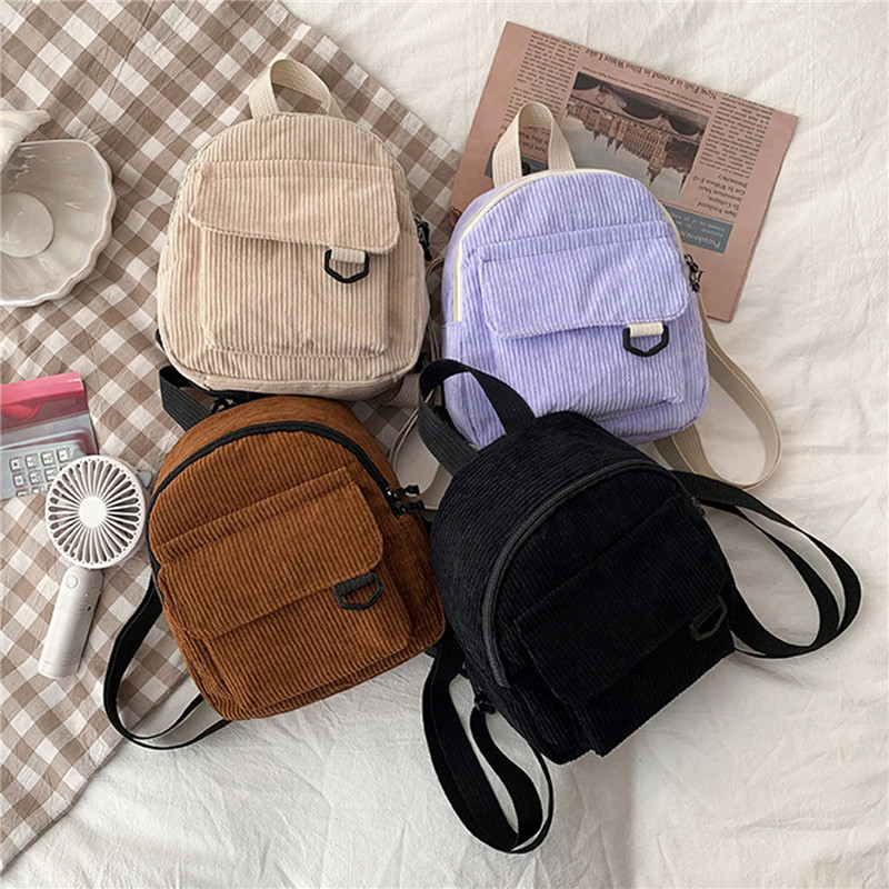 Solid Color Mini Backpack Cord – обзор и цена Fashion Backpack Women